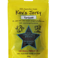 Teriyaki 100g beef jerky bag. Australian beef jerky co made from australian beef and manufactured in central Queensland. aussi beef jerky. With recycable bag. Best beef jerky