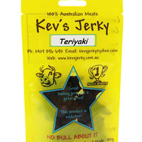 Teriyaki 40g beef jerky bag. Australian beef jerky co made from australian beef and manufactured in central Queensland. aussi beef jerky. With recycable bag. Best beef jerky